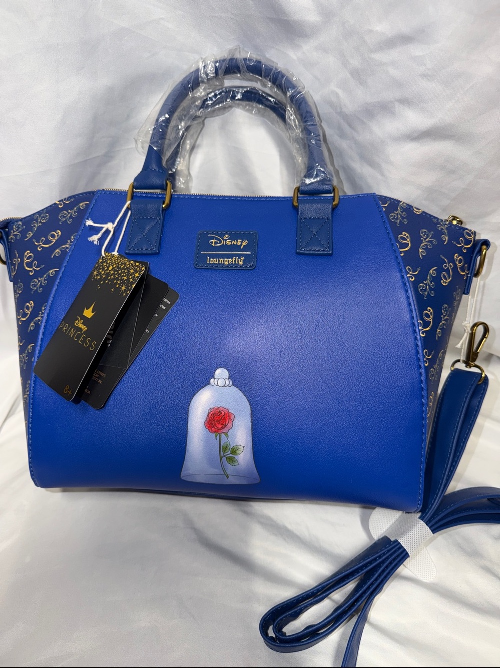 Loungefly beauty and the beast ballroom stairs Blinged Crossbody Bag - Picture 5 of 10